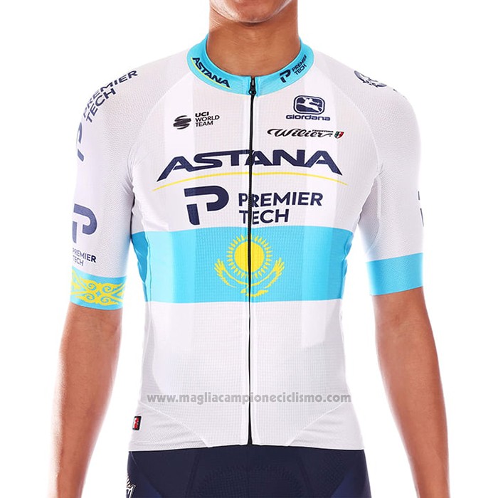 2021 Abbigliamento Ciclismo Astana Campione Kazako Manica Corta e Salopette